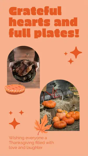 Elegant Minimalist Happy Thanksgiving Dinner Instagram story