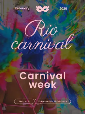 Blue Yellow and Pink Carnival Flyer Colorful Playful Carnival Poster