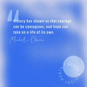 Black history month quote on blue risograph background instagram post template 