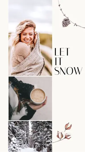 A photo collage winter story template