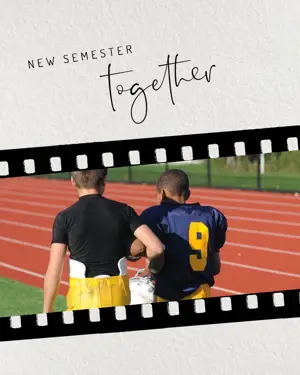 A Film Strip With A Picture Of A Group Of People Back To School Template