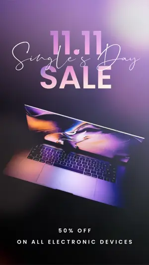 Single’s day electronic product sale dark Instagram story template 