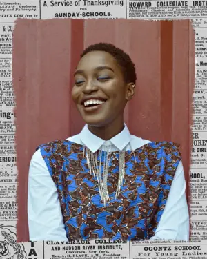 Newspaper frame portrait template