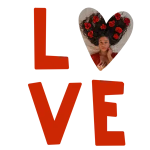 A Picture Of A Woman With Flowers In Her Hair Love Stickers Template