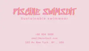 piscine swimsuit logo pink and orange cute business card template 