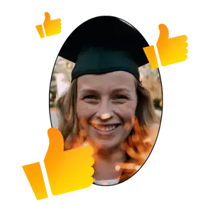 Woman Graduate And Thumbs Up Whatsapp Sticker Template