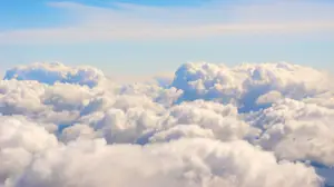 A View Of The Clouds From An Airplane Zoom Backgrounds Template