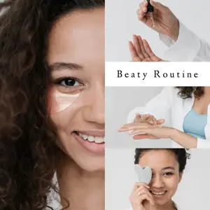 Beauty cosmetics photo collage template 