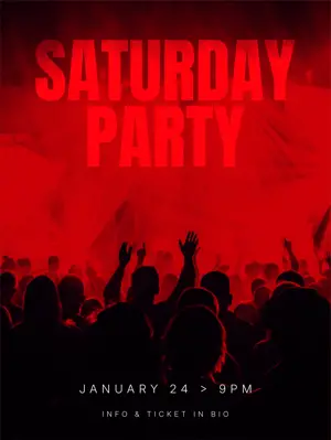 Red noir party event poster portrait template