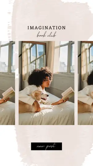 Woman Reading Next To The Window Instagram Story Template