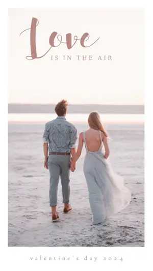A Man And Woman Walking On The Beach Holding Hands Love Story Template