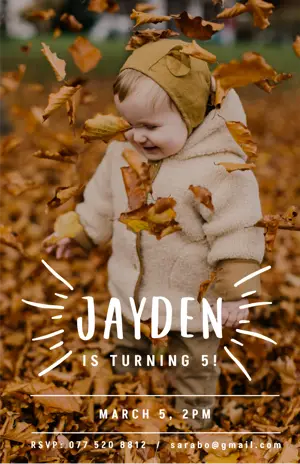 kids photo Birthday party invitation template