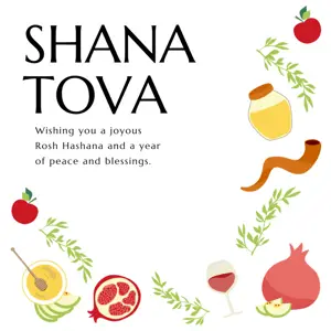 Illustrated shana tova english greetings instagram post template 