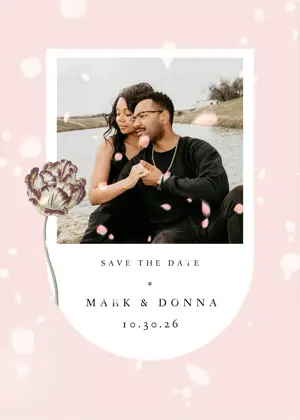 pink petals save the date wedding template