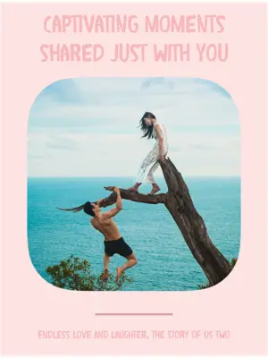 Endless love and laughter, the story of us two eternal blush Portrait template
