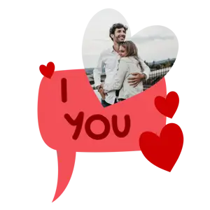 I love you red hearts sticker 