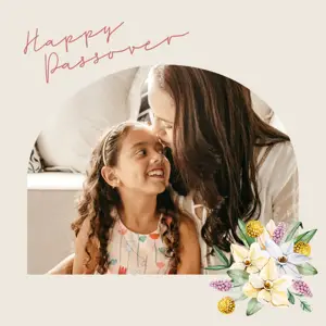 minimalist Passover holiday greeting family photo instagram post template