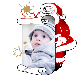 A Picture Of A Baby Wearing A Santa Hat Christmas Stickers Template