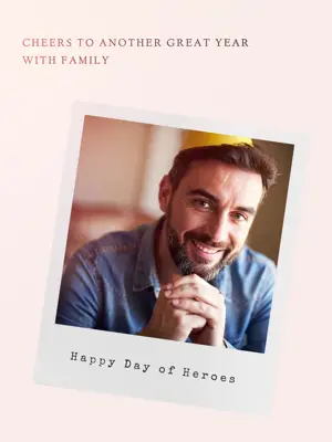Happy Day of Heroes sunset celebration Portrait template