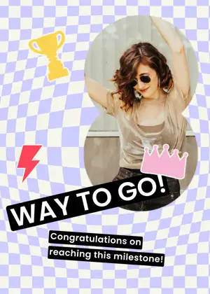 Whimsical congratulations greeting card template