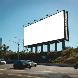Minimalistic billboard on the highway billboard template 