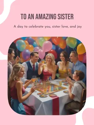 A day to celebrate you, sister love, and joy lush rose Portrait template