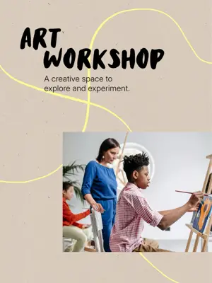 Art painting workshop Instagram carousel multi pages template 