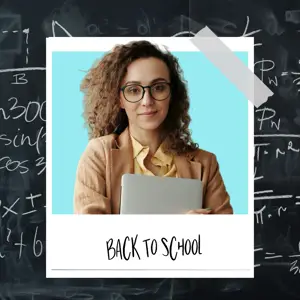Photo frame on a school board back to school magic profile pic template