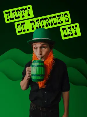 St. patrick's day greeting Instagram magic post template 