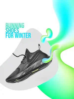 A Pair Of Running Shoes For Winter Sports Template
