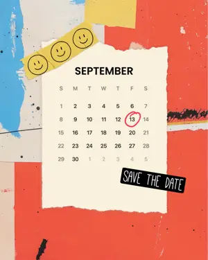 Save the date calendar scrapbooking Instagram post template