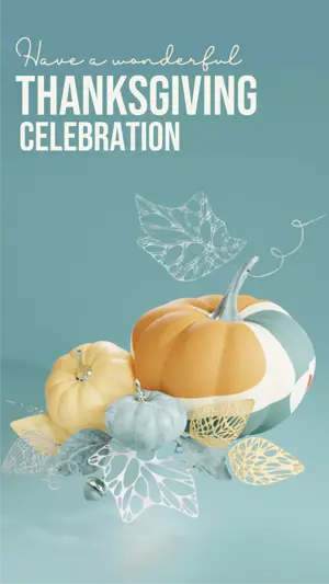 pumpkin Thanksgiving greetings instagram story template 