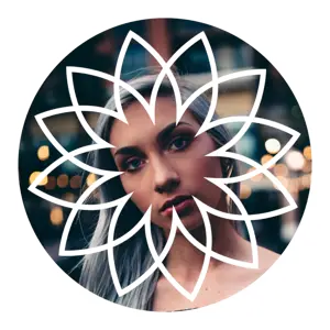 A Woman With Long Hair And A Flower In A Circle Whatsapp Sticker Template