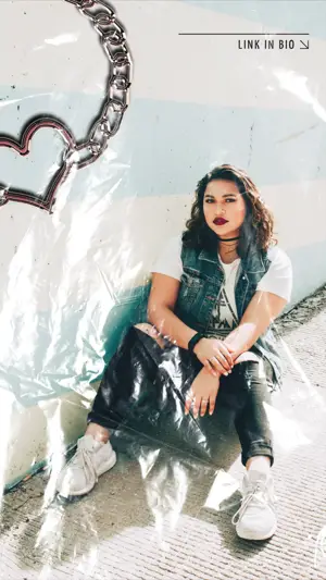 A Woman Sitting On The Ground In Front Of A Wall Nylon Story Template