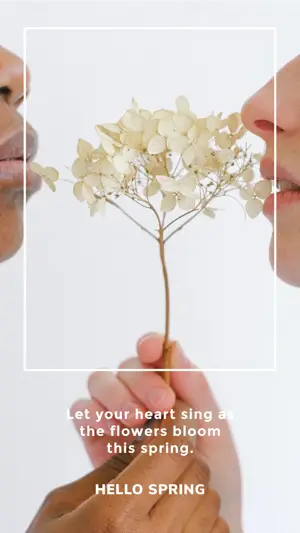 A Woman Holding A Flower In Front Of Her Face Spring Story Template
