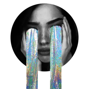 A Woman Covering Her Eyes With Her Hands Whatsapp Stickers Template