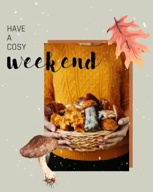 Fall mushrooms Instagram post template