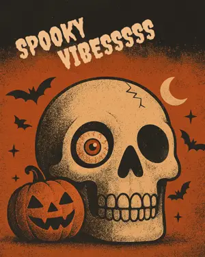 Halloween skull grainy background Instagram post template
