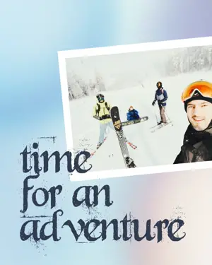 A man skiing Winter Wonderland Template