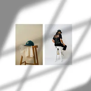 Minimalist photo collage template with window shadow 