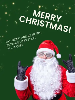Funny Christmas card background Instagram post magic template