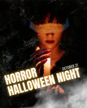 Halloween horror night Instagram post template