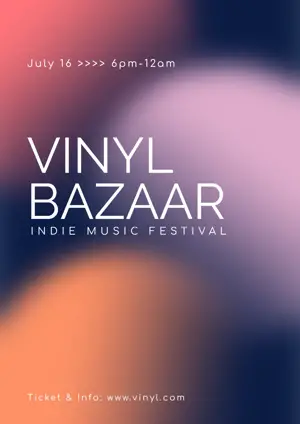 Music event dark gradient typography poster template