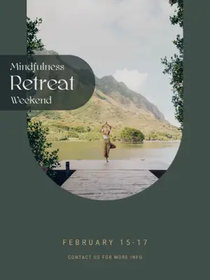 Boho chic style woman yoga mindfulness retreat instagram post template