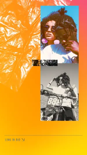 A Collage Of Photos Of A Woman On A Motorcycle Nylon Story Template