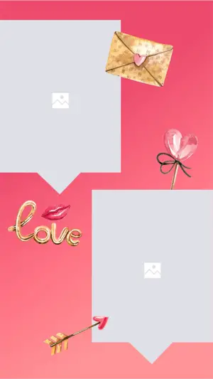 pink valentine love frame Instagram story template