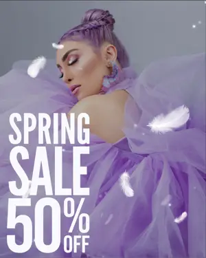 Dreamy spring sale fashion Instagram post template 