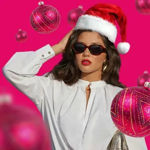 Red and purple 3D Christmas Instagram Profile pic