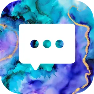 Photo Of A Ios14 Icons ? Template Design With A Blue And Purple Painting With A White Speech Bubble Ios14 Icons Template