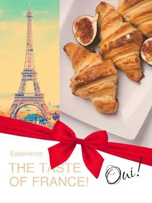 A Picture Of The Eiffel Tower And A Plate Of Croissants Foodie Template